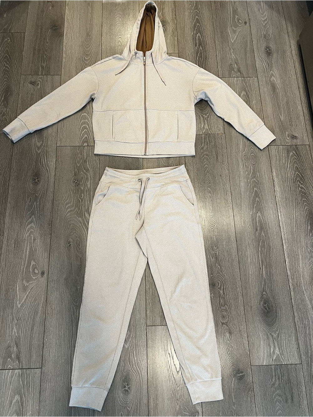 RBX Cream Hooded Zip Jogger Lounge Set